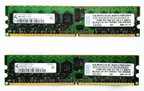 Infineon HYS72T64001HR-5-A 512MB PC2-3200 DDR2-400MHz DIMM 240-Pin PC Memory x2 - Picture 1 of 2