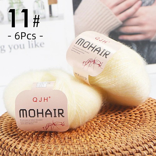 6pcs Soft Mohair Yarn Knitting Angora Yarn for DIY Knitting,Fluffy Lace Yarn - Bild 17 von 64