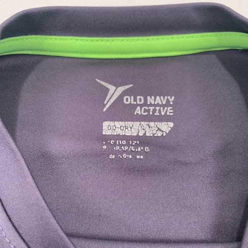Old Navy Active Go Dry Boys Short Sleeve Athletic T-Shirt Large L Grey Black - Picture 2 of 5