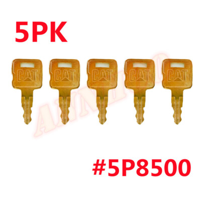 #ad 5* Ignition Keys NEW golden CAT For Caterpillar Heavy Equipment #5P8500 $8.99