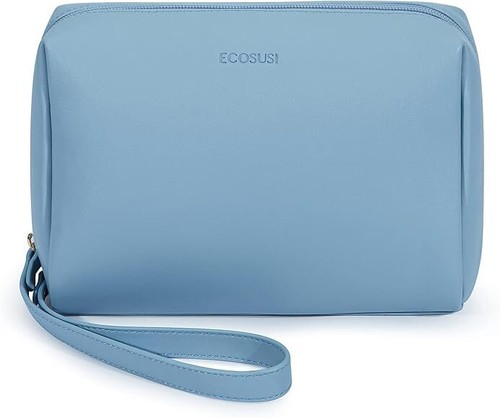 Tragbare Schminktasche mit Pinselschlitzen - blau, klein