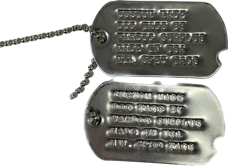Real WW2 / Vietnam Era Notched Military Personalized Dog Tag Set Army USMC NAVY