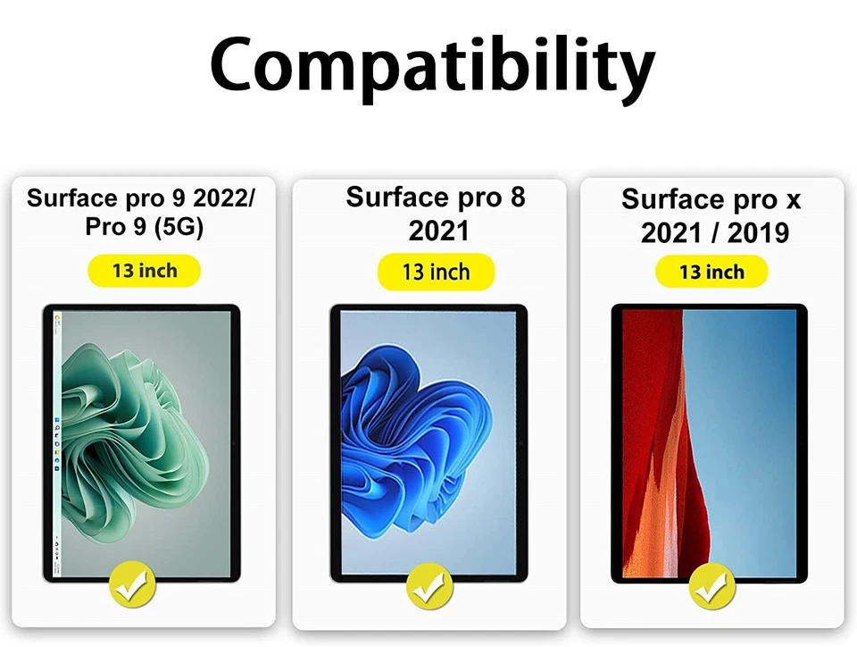 2PCS Screen Protector For Surface Pro 11/Pro 10/Pro 9/Pro 8/Pro X Tempered Glass - Image 2 of 4