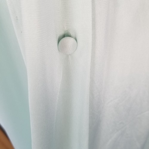 Vtg Vanity Fair Mint Green Robe Long Sleeve Midi Length Lace Trim Nylon Fairy LG - Picture 4 of 9
