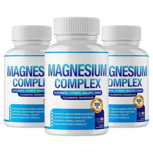 Magnesium Complex 7 Elementar Magnesium Supplement 1000mg - Magnesiumglycinat - Bild 13 von 16
