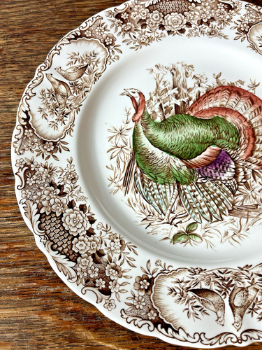 2 platos de cena Johnson Bros Wild Turkey Native American Windsor Ware 10 3/4" - Imagen 6 de 20