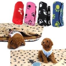 Pet Dog Cat Soft Cosy Warm Fleece Bed Car Blanket 2 Sizes 73 x 70cm,120 x 60cm