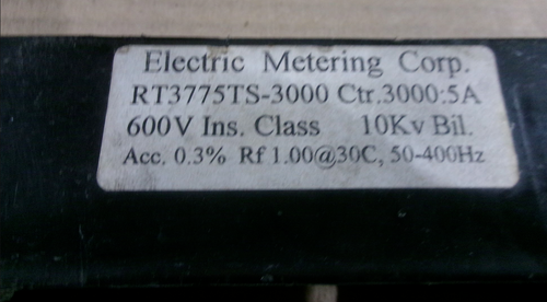 ELECTRIC METERING CORP RT3775TS-3000 Current Transformer - Picture 2 of 3