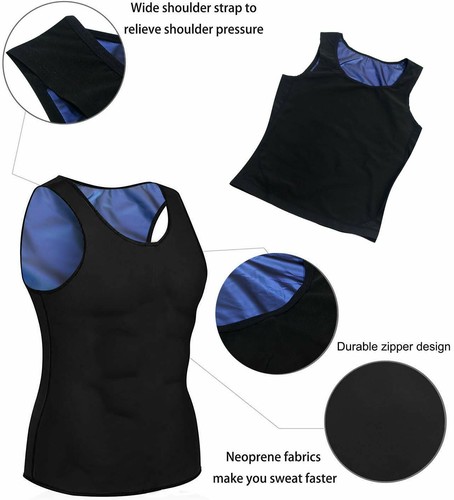 Para hombres Sudor Body Modelador Sauna Adelgazante Entrenador Prendas moldeadoras Camisa Top Entrenamiento Chaleco - Imagen 8 de 26