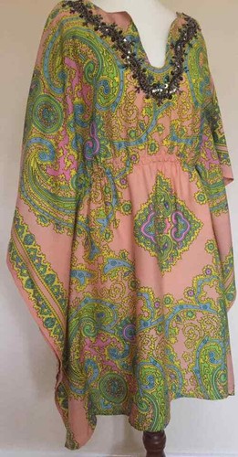 B/NEW River Island PACHA KIMONO KAFTAN BEACH COVER UP Jewell TUNIC DRESS SOLDOUT - Picture 2 of 7