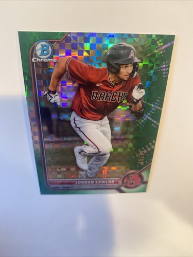 2022 Bowman Chrome X Jordan Lawlar BCP-235 Green X-Fractor /31 - Picture 5 of 7