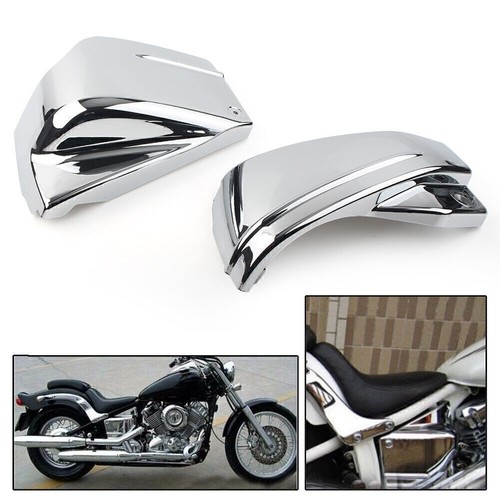Für Yamaha V-Star DragStar 650 XVS650A Custom Classic Seite Chrom Batteriedeckel