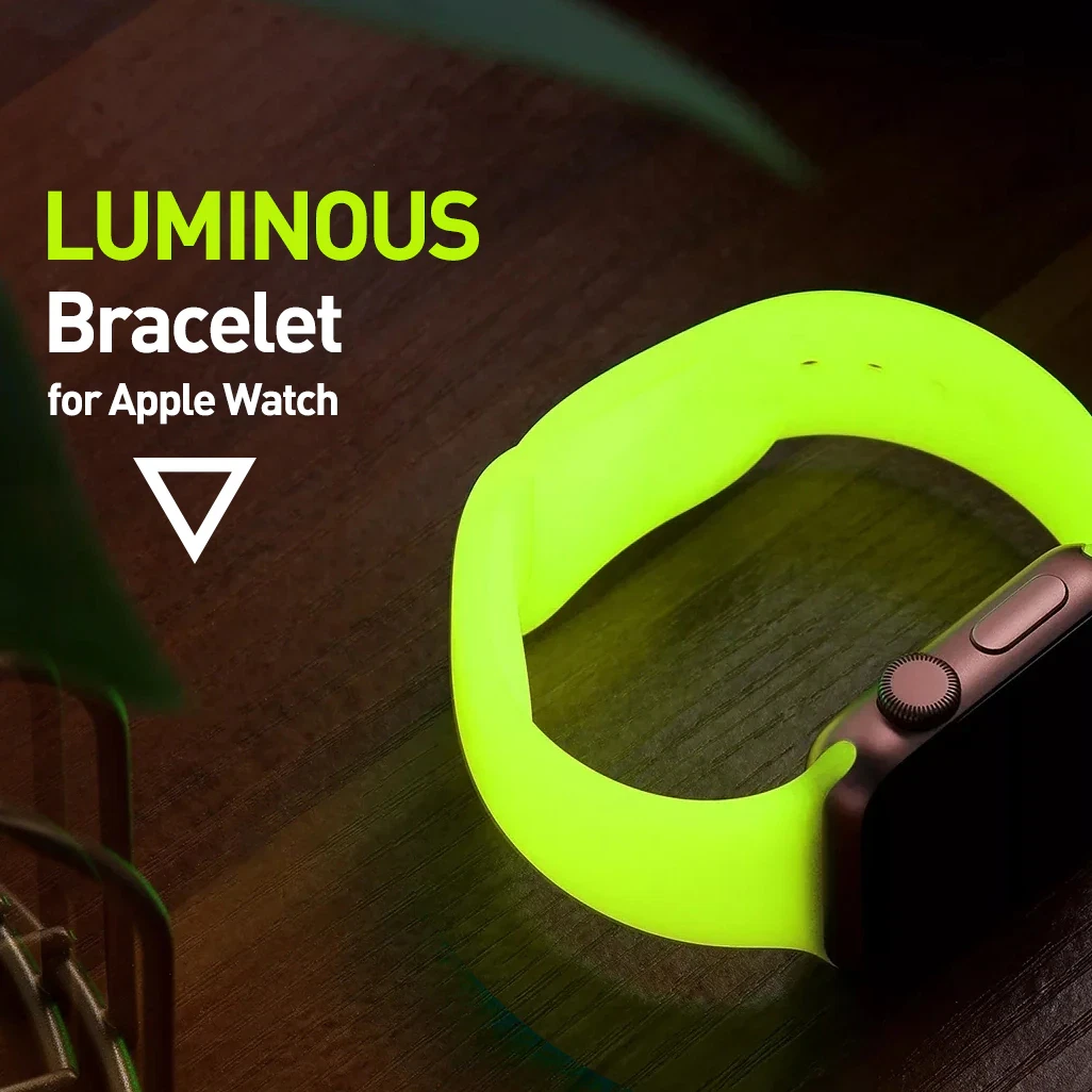 Luminous Apple Watch Strap Night glow Light in the Dark Silicone Band For iWatch