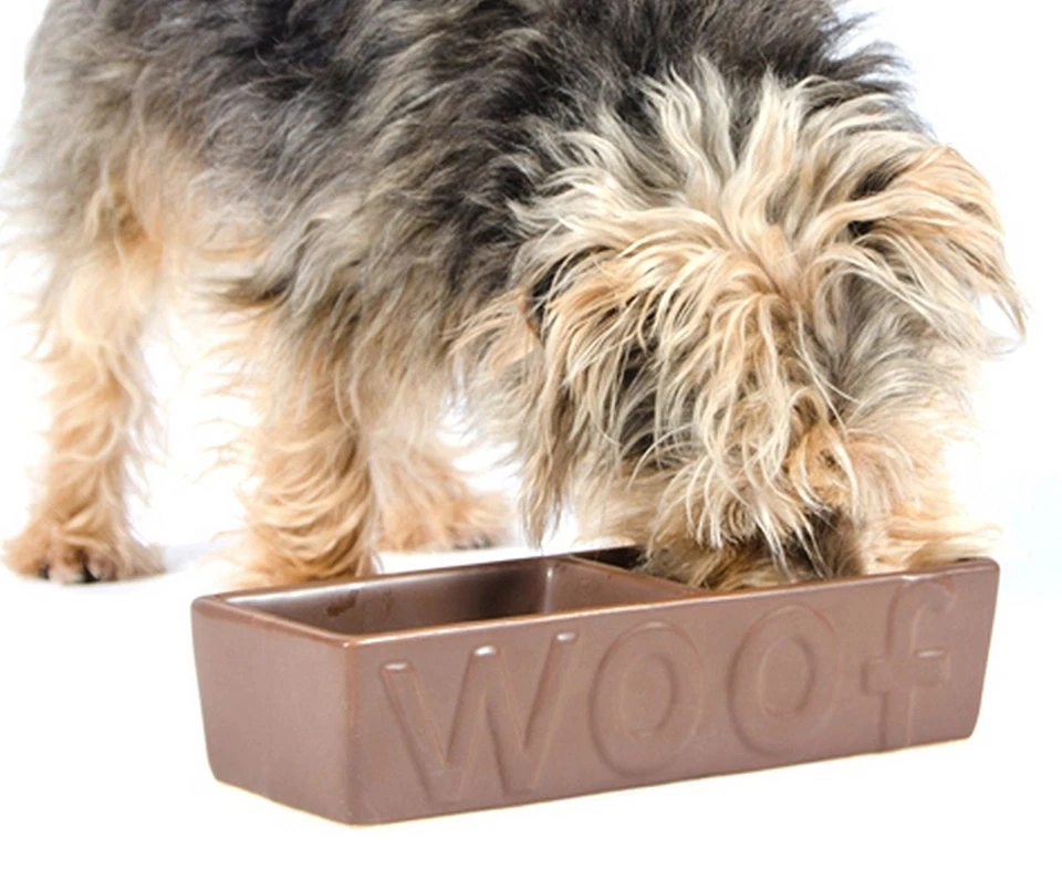 Ancol Cerámica Marrón Doble Cuenco Perro Cuenco para Agua O Alimento - Imagen 2 de 2