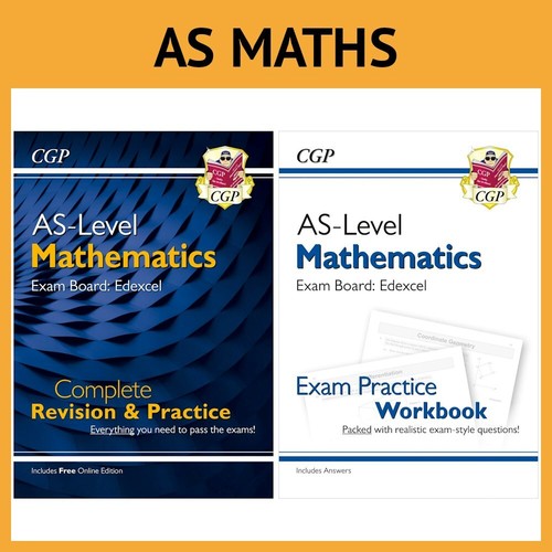 New CGP AS-Level Maths Edexcel Revision & Practice Bundle - 2 Books with Answers