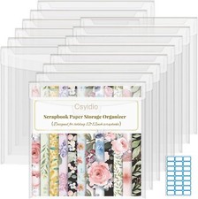 Csyidio 14 Pieces 12x12 Inch Scrapbook Paper Storage Organizer 14 PCS, Clear