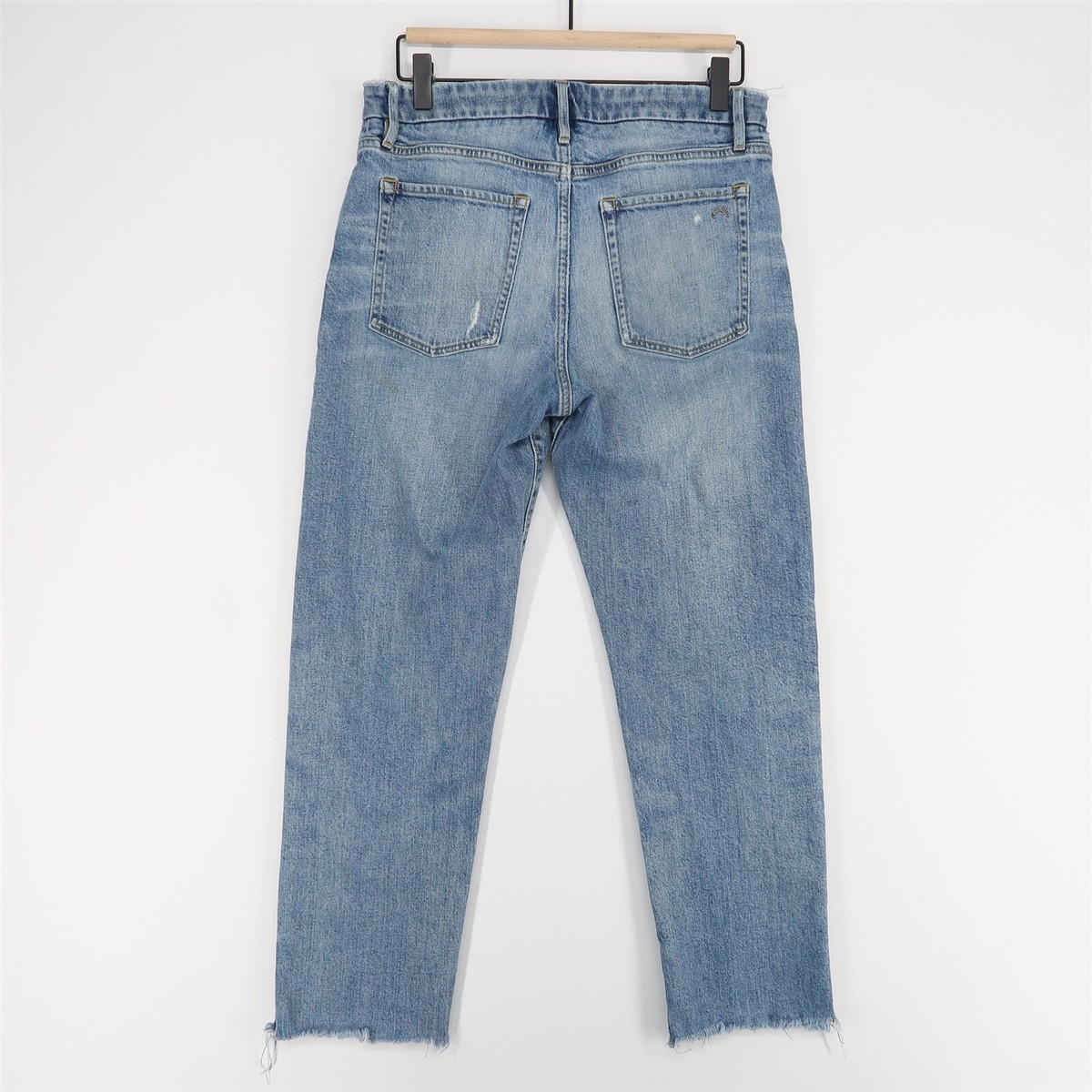 【PORTERNA】former blue straight jeans Porter Blue Rebel Straight Jeans Womens 28 Blue Distressed