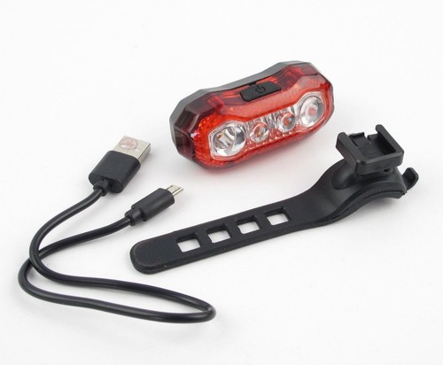 2 Piezas 4 LED Luz Trasera Bicicleta USB Recargable Rojo Advertencia - Imagen 4 de 11