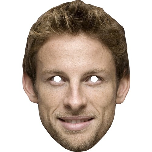 Jenson Button Racing Promi Karte Gesichtsmaske - gebrauchsfertig - Kostüm - Bild 1 von 3