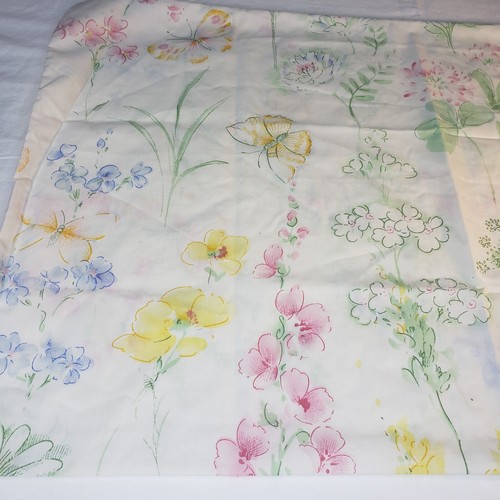 Funda de almohada estándar vintage BIBB floral rosa amarillo verde mezcla algodón hecha en EE. UU. - Imagen 9 de 12