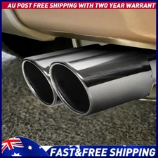 6.6" Long Chrome Twin Outlet Car Exhaust Muffler Tip Tail Throat Universal
