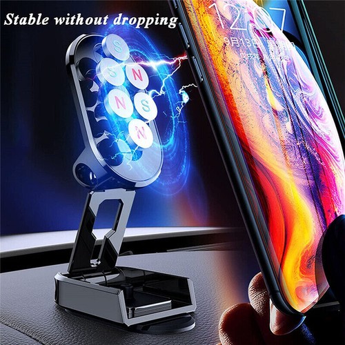 Magnetic Phone Holder in Car Stand Foldable Magnet Mobile Phone Mount Bracket UK - Picture 4 of 8