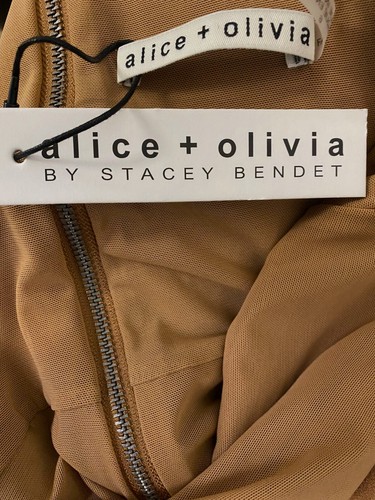 $375 Alice + Olivia Women Brown Ashby Twist Hip Cutout Dress Size 6 - Picture 3 of 3