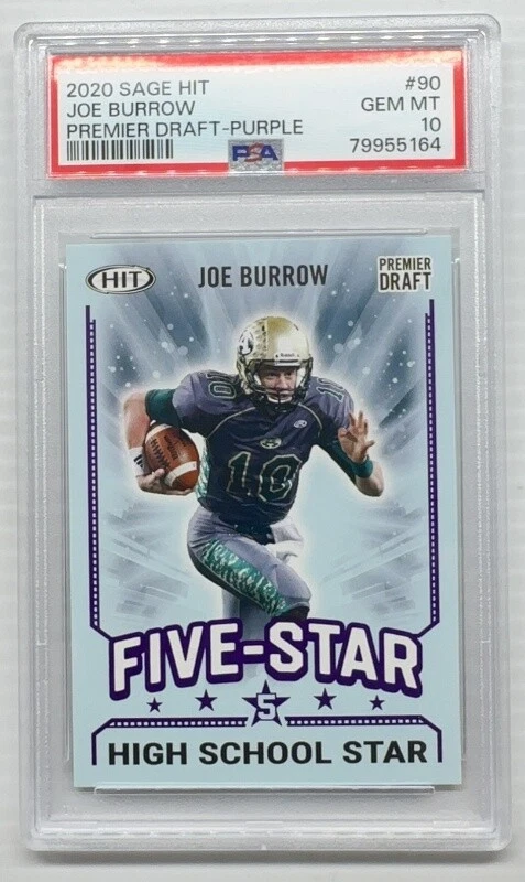 Joe Burrow Sage Hit Premier Draft #90 Purple