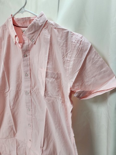Goodthreads Men's Slim Fit Short Sleeve Solid Oxford Shirt With Pocket, Pink,L - Picture 4 of 7