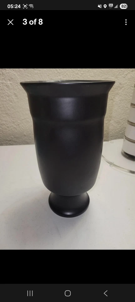 Jarrón con cabeza de cerámica Sagebrook negro 11 pulgadas Foto 3 de 4