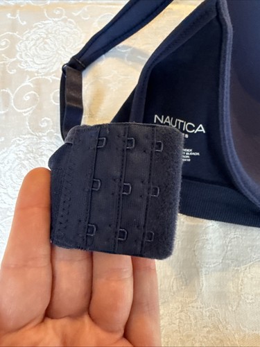 Nautica Intimates Damen BH Comfort leicht gefüttert Logo dunkelblau Übergröße 42D - Bild 7 von 9