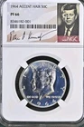1964 Accented Hair Silver Proof Kennedy Half Dollar 50C NGC PF66 Bx99