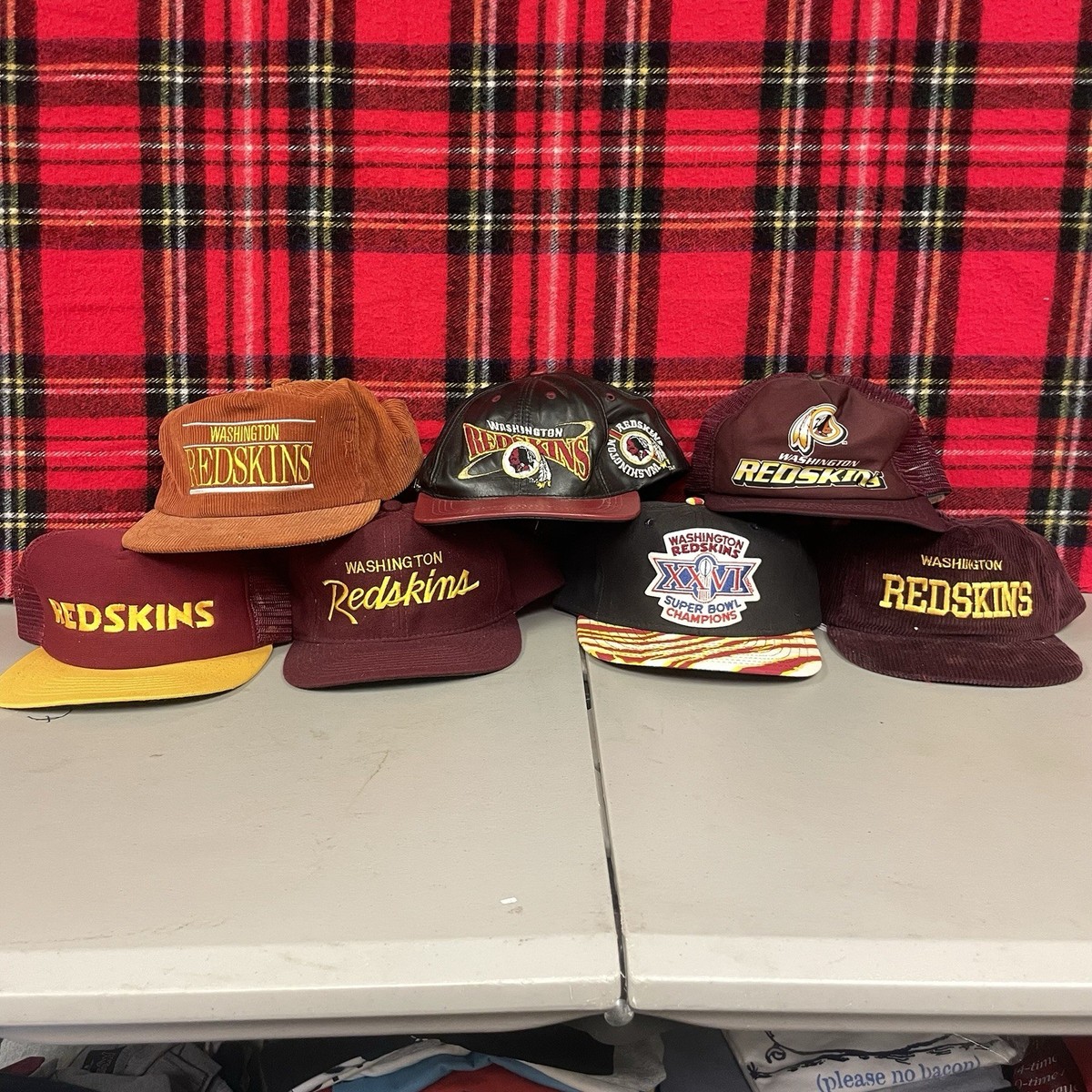 Vintage Washington Redskins Hat LOT OF 7 Corduroy Snapback