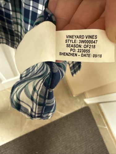 Vineyard Vines Button-Down Shirt Boys Large (16) 3 Color Plaid Whale Shirt - Picture 6 of 6