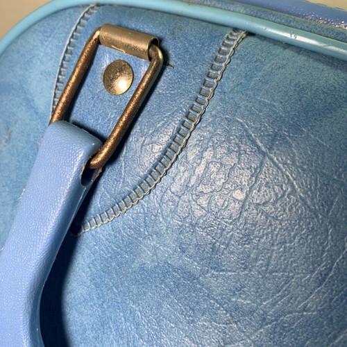 Bolso de Bowling Vintage Azul Onda con Asa a Rayas Blancas Brunswick Don Carter - Imagen 13 de 19