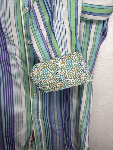 Robert Graham Big and Tall Multicolor Striped Button Down Men's Shirt Size XLT - Picture 5 of 8