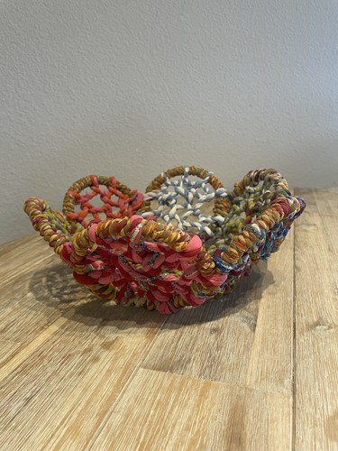 Hierro de colección envuelto en hilo de yute multicolor reciclado boho retro eléctrico - Imagen 1 de 7