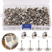 300 PCS 7/16 Inch 11mm Antique Upholstery Tacks Furniture Nails Pins Silver