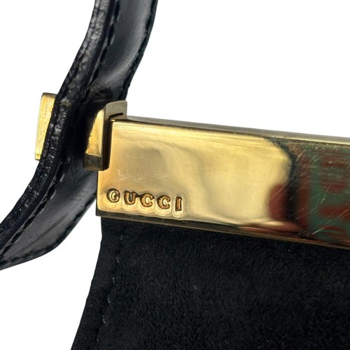 Gucci Schultertasche Velour Leder Schwarz M2_0708 - Bild 2 von 12