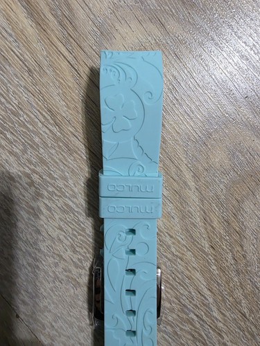 Mulco Silicone Watch Strap, Turquoise Silicone with Steel Buckle - Picture 2 of 5