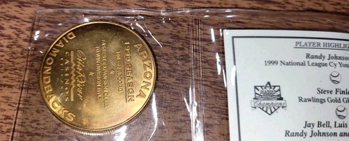 NEW Diamondbacks 1999 Western Division Champion Coin & Photo Gila River 2000 SGA - Picture 5 of 5