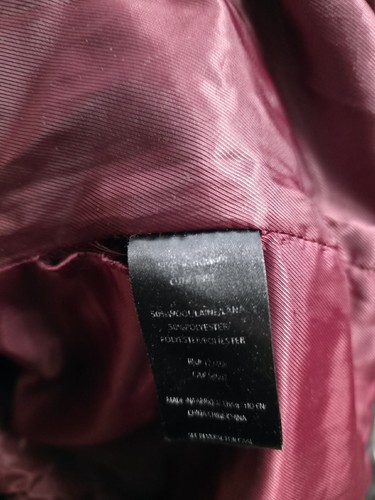 Affliction schwarzer Totenkopf Knochen Mantel Jacke L Wollmischung durchgehender Reißverschluss gekreuzte Knopfleiste - Bild 11 von 14