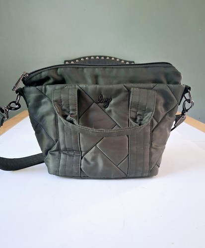 Lug Crossbody Quilted Bag Army Green Adjustable Purse Floral Interior