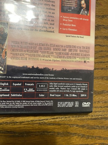 Geboren am 4. Juli (DVD, 1989) Tom Cruise Oliver Stone Willem Dafoe Krieg - Bild 8 von 9