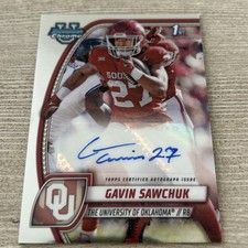 2024 Bowman University Chrome Football Gavin Sawchuk 1st Auto, FSU