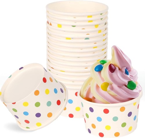 9 oz Ice Cream Cups, Disposable Ice Cream Cups,Frozen Dessert Yogurt Cups, Pa...