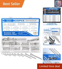 Versatile 250PCS Stainless Steel Cotter Pin Kit - 12 Sizes for All Projects