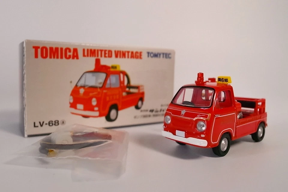 Camión de bomberos Tomica Vintage LV-68a SUBARU Sambar 1/64 Diecast Model Car Japón JDM Foto 2 de 4