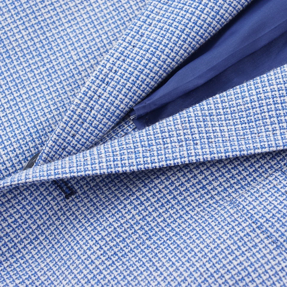 Abrigo deportivo Sartorio by Kiton a cuadros pata de gallo tejido lana-lino 42R (UE 52) NUEVO CON ETIQUETAS Foto 4 de 4