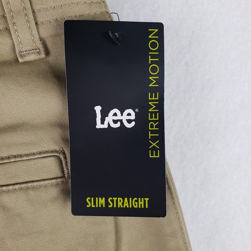 LEE Mens Tan Khaki Pants Size 33x34 Slim Fit Straight Leg NWT - Picture 13 of 17